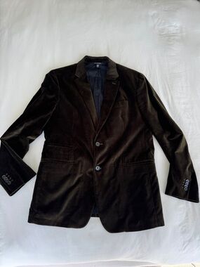 Banana Republic Dark Brown Velvet Blazer - Two-Button Sport Coat